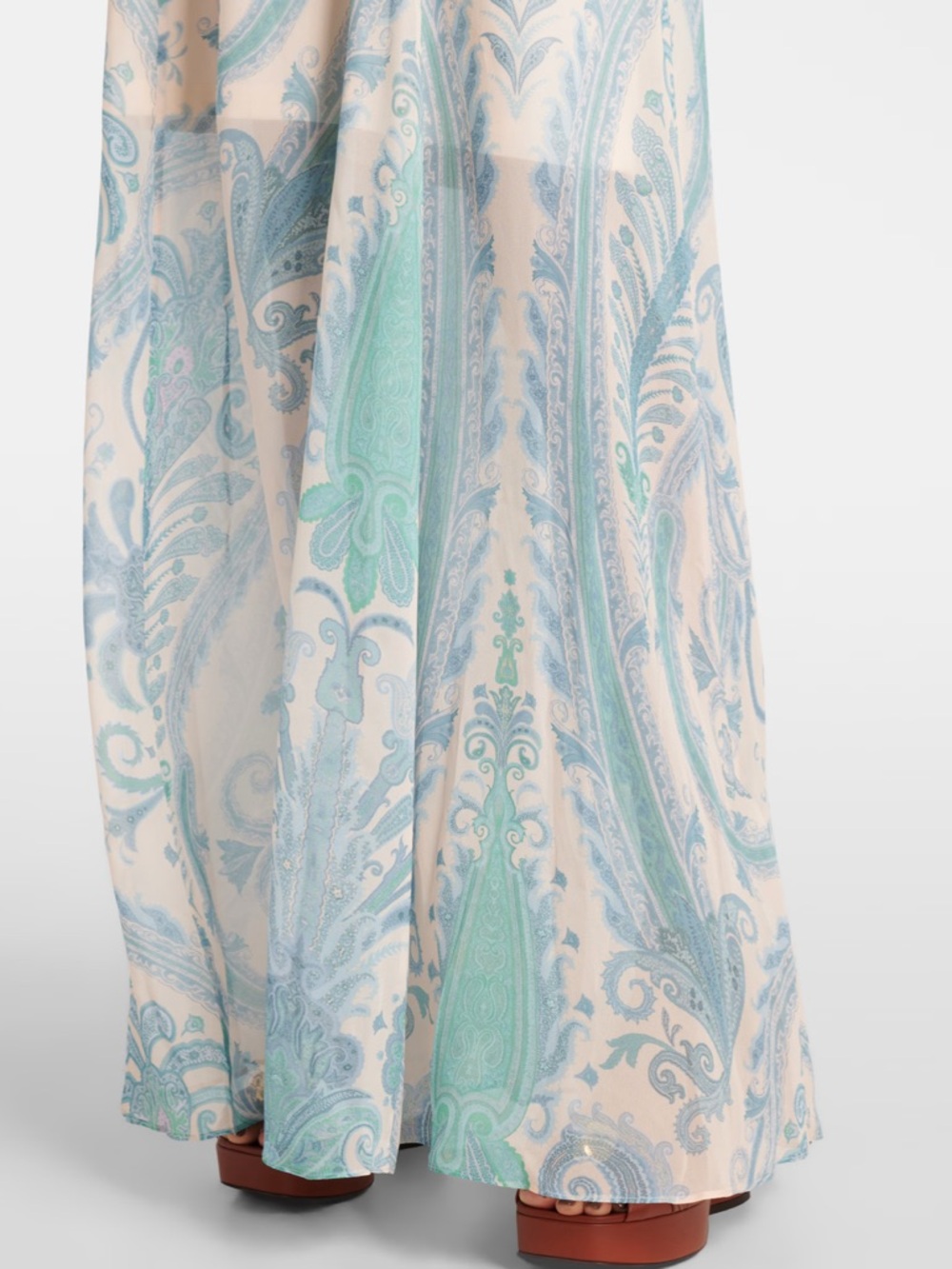 Zimmermann Cream and Light Blue Paisley Long-Sleeve Maxi Dress - Picture 7 of 13